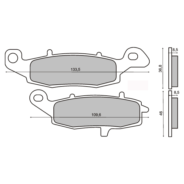 Τακάκια RMS 225101240 οργανικά Kawasaki ER-6 F/N, Versys 650, Z 750, Suzuki V-Strom 650/1000, SV 650